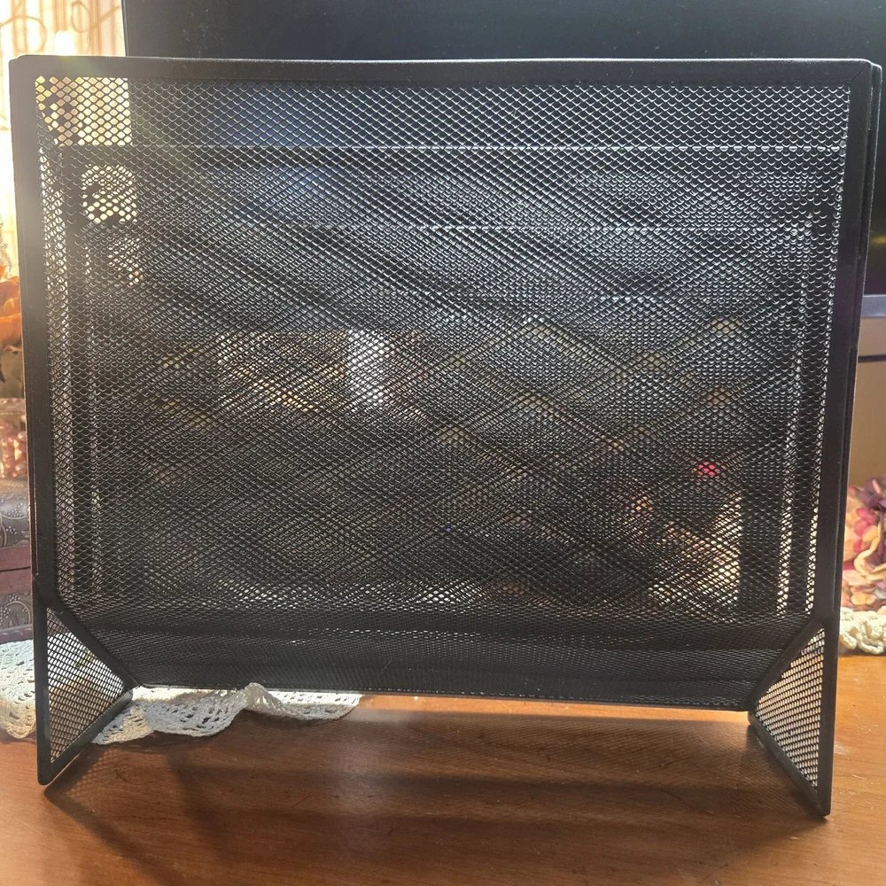Sleek Brown Mesh File Organizer